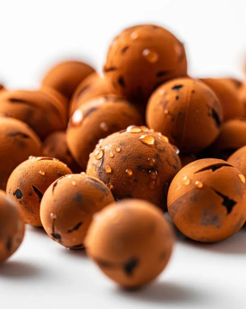 Expanded clay pebbles with water droplets showing porous texture used as grow media in DIY aquaponics systems
