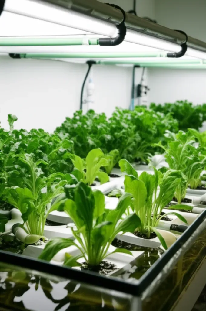 Aquaponics nitrogen cycle diagram showing fish producing ammonia, bacteria converting to nitrites and nitrates, plants absorb